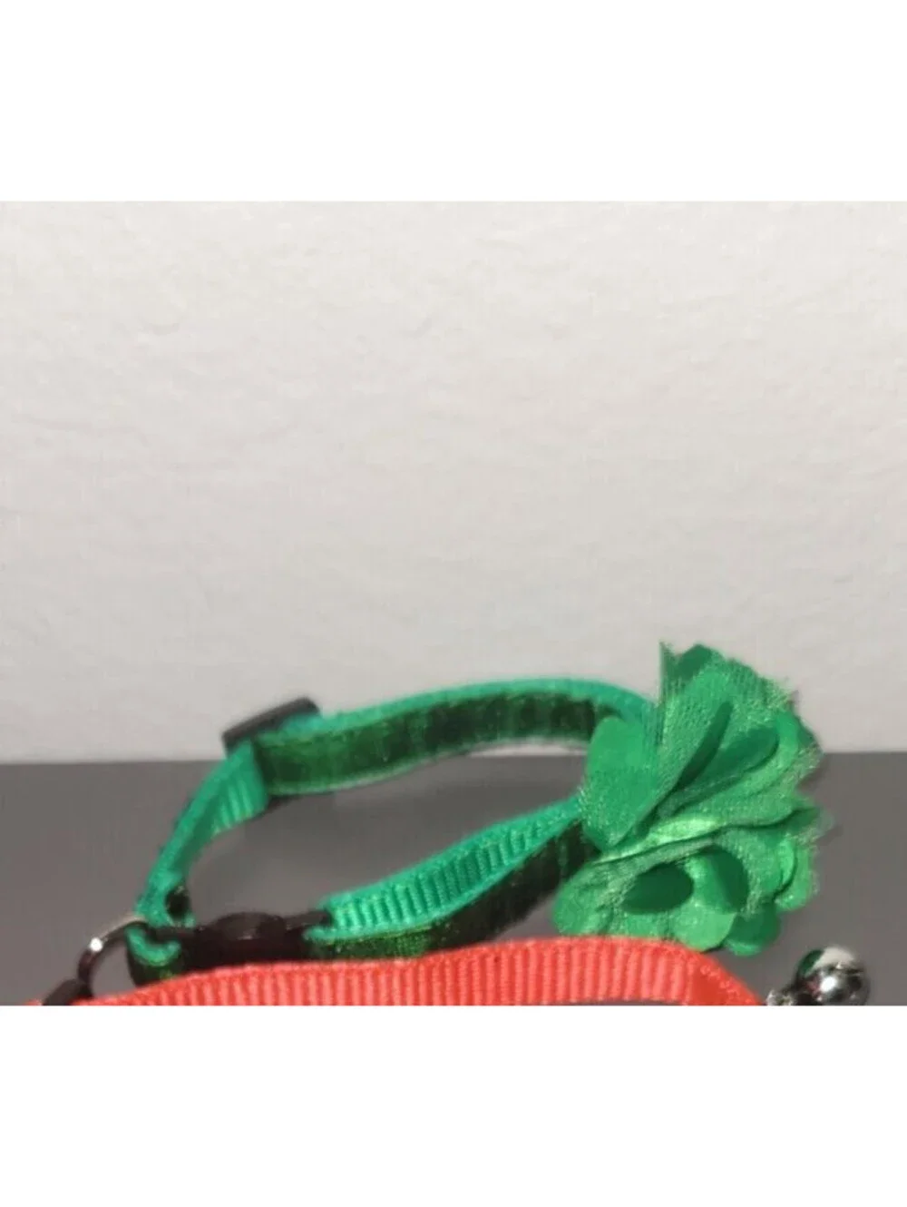 GREEN CAT BREAK AWAY FLORAL APPLIQUE CAT ADJUSTABLE COLLAR - XS